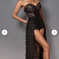 Gorgeous Custom Made Black Dress with Trail 