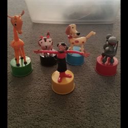 Vintage Hard PLASTIC FINGER PUPPETS  (5)