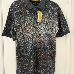 Robert Graham Blackmore Multi Skull Graphic Polo Shirt RARE NWT S