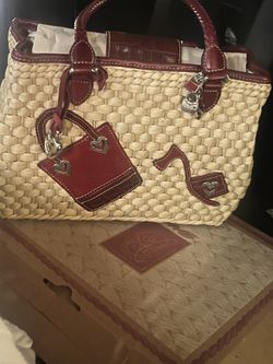 Vintage Brighton Straw Purse Red  High Heel 