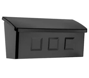 Black Mailbox~Wayland~Steel, Wall Mount, Small Mailbox~NEW~Architectural Mailboxes~14.6x7.13x4.2"
