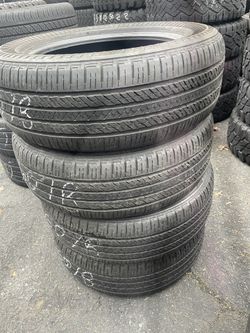 235/60/18 Bridgestone run flat set of matching used tires in great condition 300$ for 4 tires plus tax.  Mount available but not included  Wheel align
