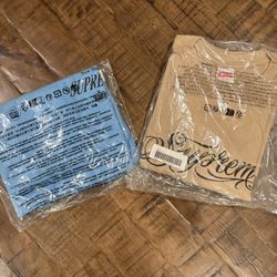 Tee Shirt Script Khaki & 4 Life Blue Supreme FW24 Week 8