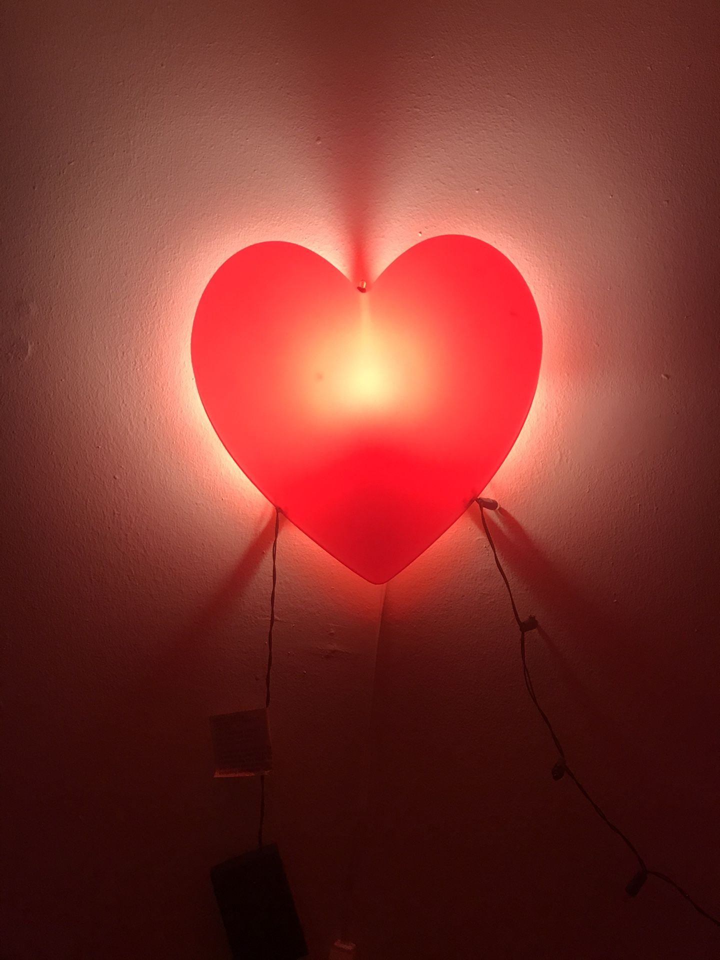 Night Lamp .. red heart shaped . Bulb included