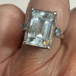 Sterling Silver Natural Aquamarine 