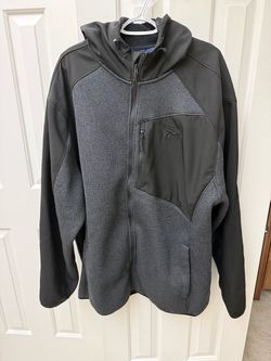 Reebok Men’s Full-Zip Hooded Softshell Fleece Jacket Colorblock Gray/Black 5XL
