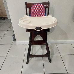 high chair for baby is wood