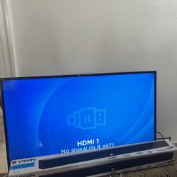 Insignia TV (used) + Sound System (brand New) W/ Power Cable And HDMI