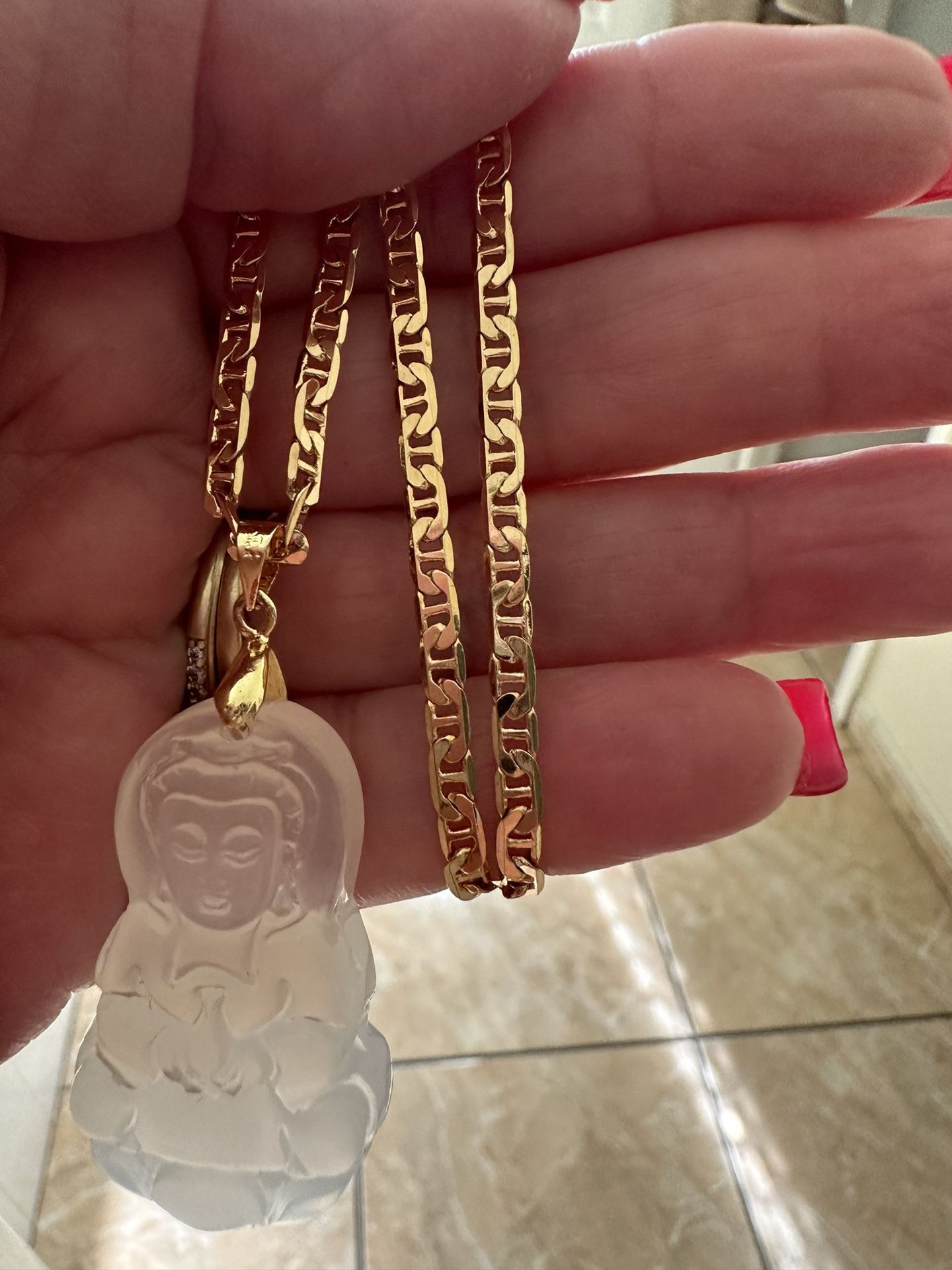 Gold Filled Mariner Chain With Buddha Pendant