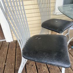 Glass Top Table 4 Chairs