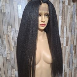 Human Hair Blend Lace Front Wig 