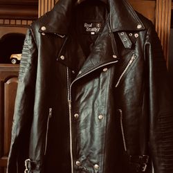 Men’s Genuine lambskin Leather Brando Jacket Medium NEW