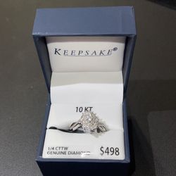 10k White Gold Engagement Ring
