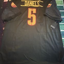 Jayden Daniels Commanders Jersey- Black-XXL