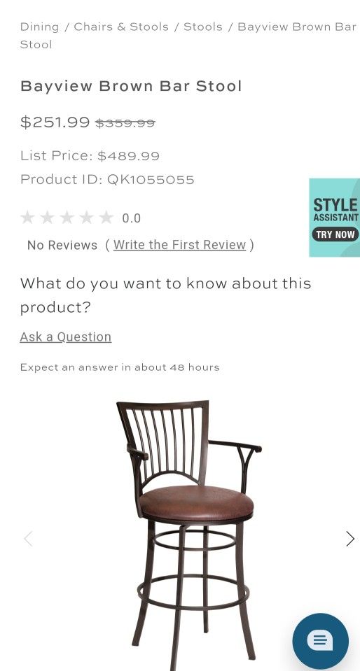 Bar Stool Chair Brown 4 Pieces