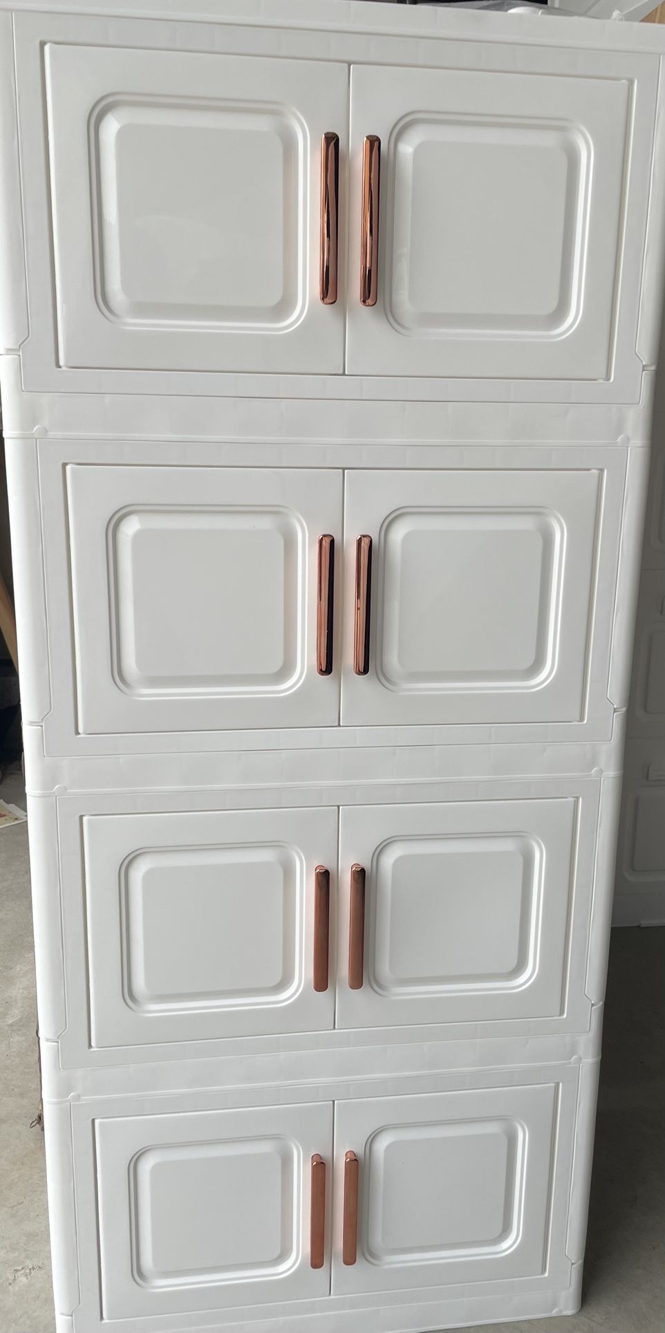 NEW Storage Cabinets Stackable and Collapsible with Lockable Wheels *Four Stacks *Firm price