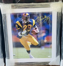 Eric Dickerson Rams Football Signed Framed 16x20 Photo JSA COA 