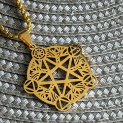 Gold Seal David Star and 4 elements Pendant Necklaces