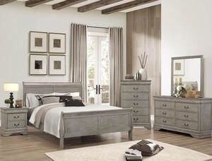 Grey rustic six piece bedroom set
