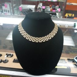 14kt Yellow Gold 16in Black Panther Necklace