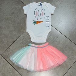 Old Navy Baby Girl’s Onesie and Carter’s Tutu Skirt, Size 6 Months, 6-12 Months, 