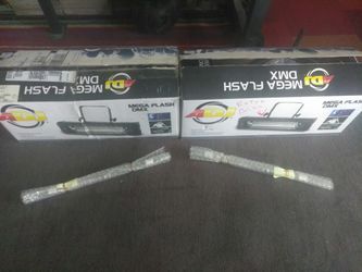 2 ADJ Mega Flash DMX Strobe Lights New. $200