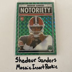 Shedeur Sanders Cleveland Browns QB Mosaic Short Print Insert Rookie Card.