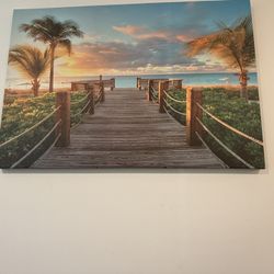 Beach Sunset Canvas Wall Art