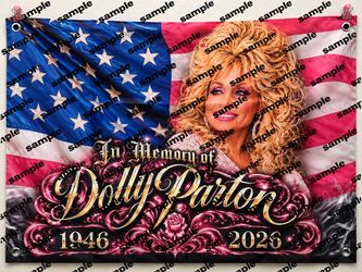 Dolly Parton In Memory Of Tribute Flag Banner