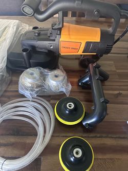 4-Head Electric Diamond Polisher Machine, 8" grinding diameters and 3pcs Diamond Grinding Wheels,