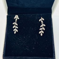 Pandora Olive branch Earrings 925 Sterling Silver 