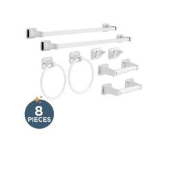 Franklin Brass Bath Hardware Accessory, 8-piece set, Polished Chrome
