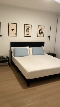 King Bed And Mattress With Nightstand 