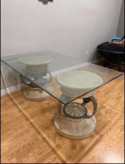 Glass table 72” × 43”