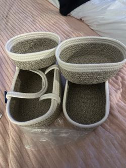 Woven Rope Storage Baskets Set of 3