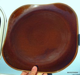 Russel Wright American modern black chutney chop plate platter perfect mid century modern treasure !