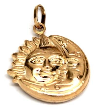 Ladies 18K Sun & Moon Pendant