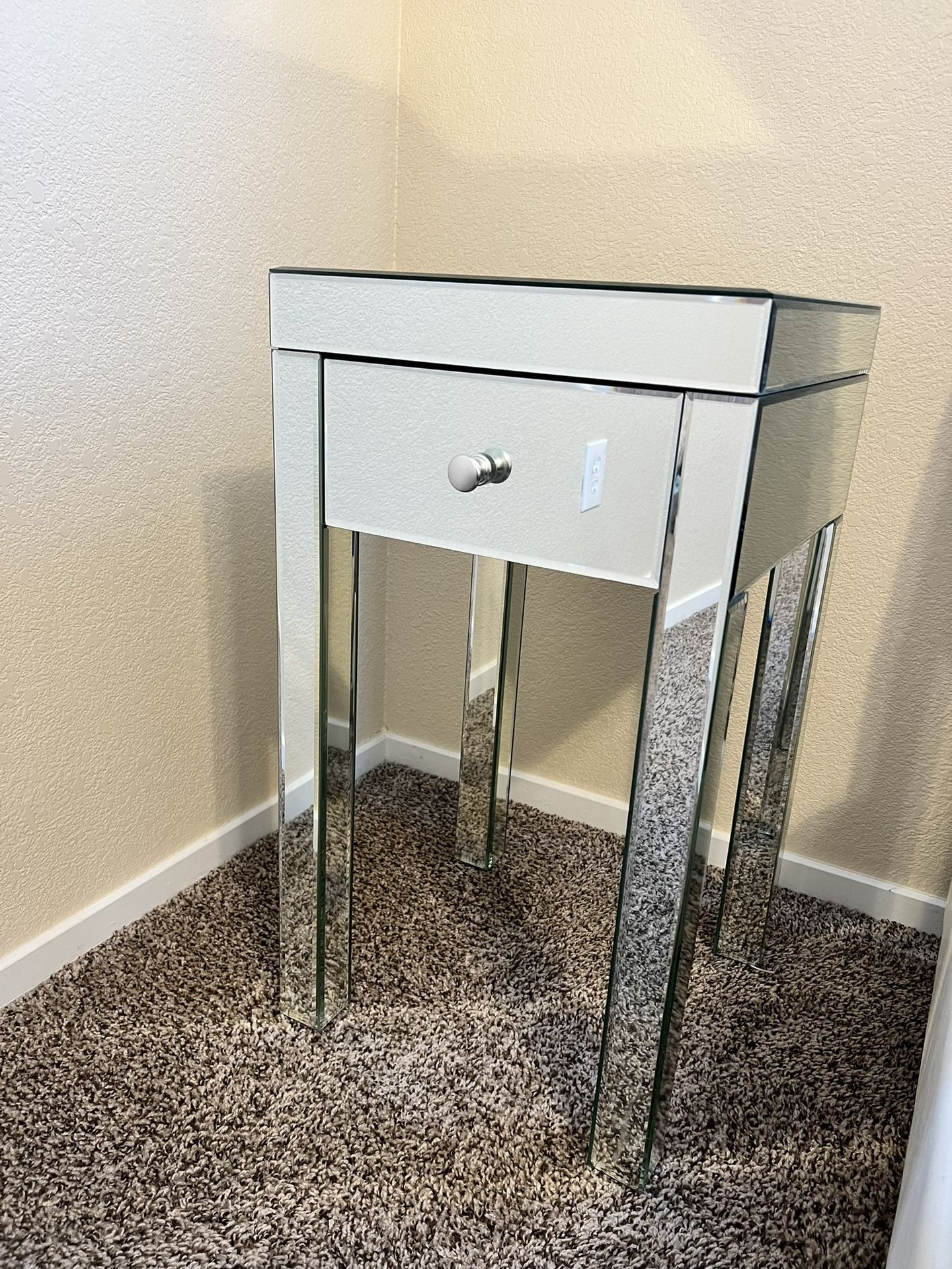 TWO Mirrored Nightstands