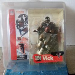 2002 Michael Vick Rookie Action Figure Quarterback At Falcons Black Jersey Number 7