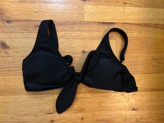 Black bikini top with bow detail, size M