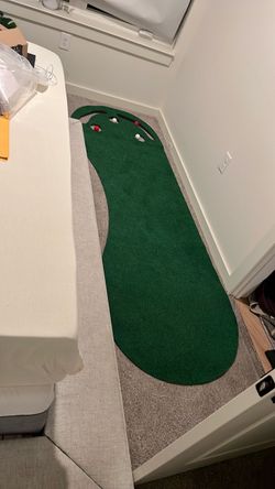 Indoor Golf Putting Green Mat with 4 Holes & Balls