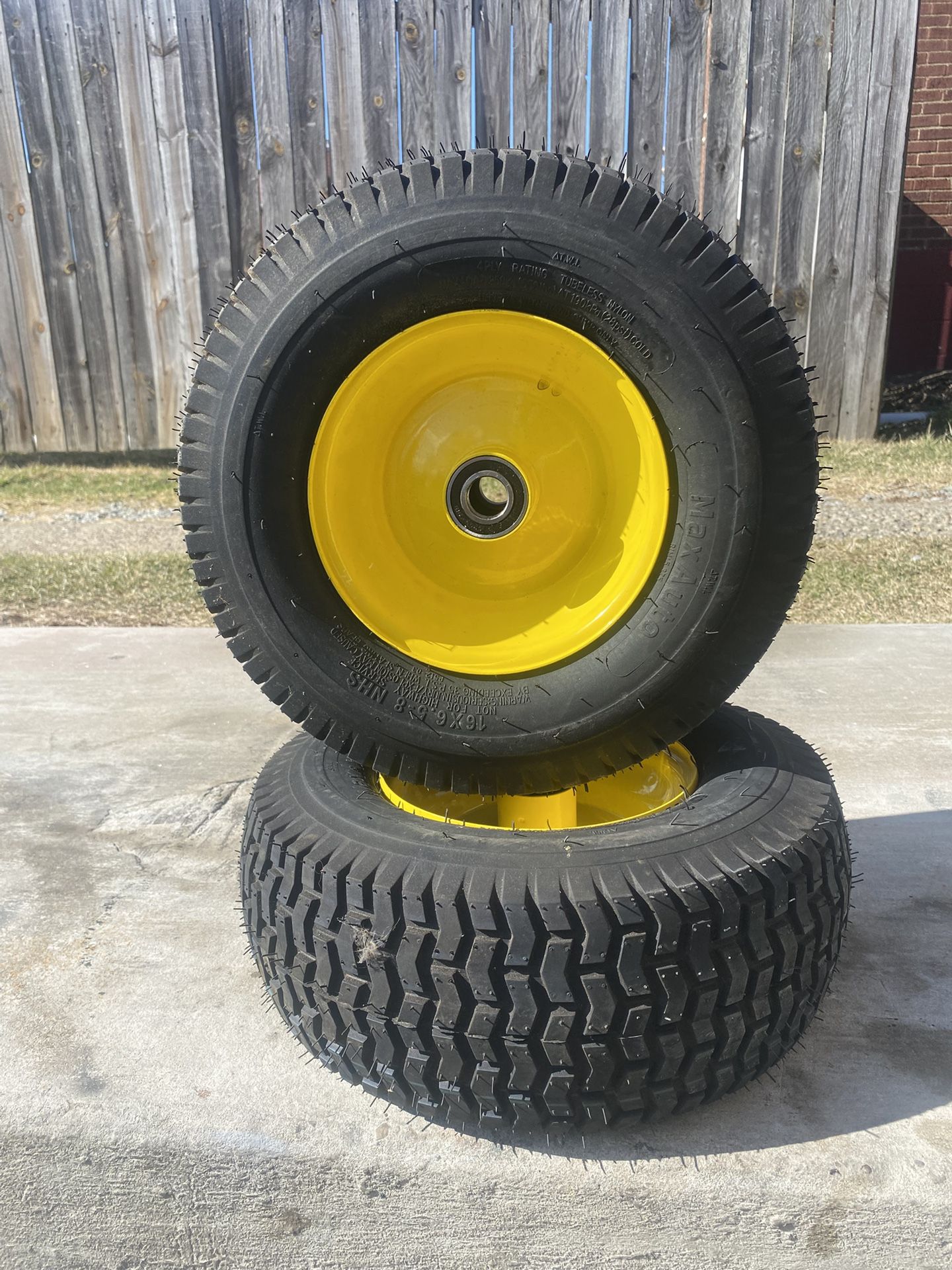 (2) 16x6.50x8” tractor tires