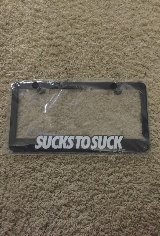 CLSC Sucks to Suck license plate frame