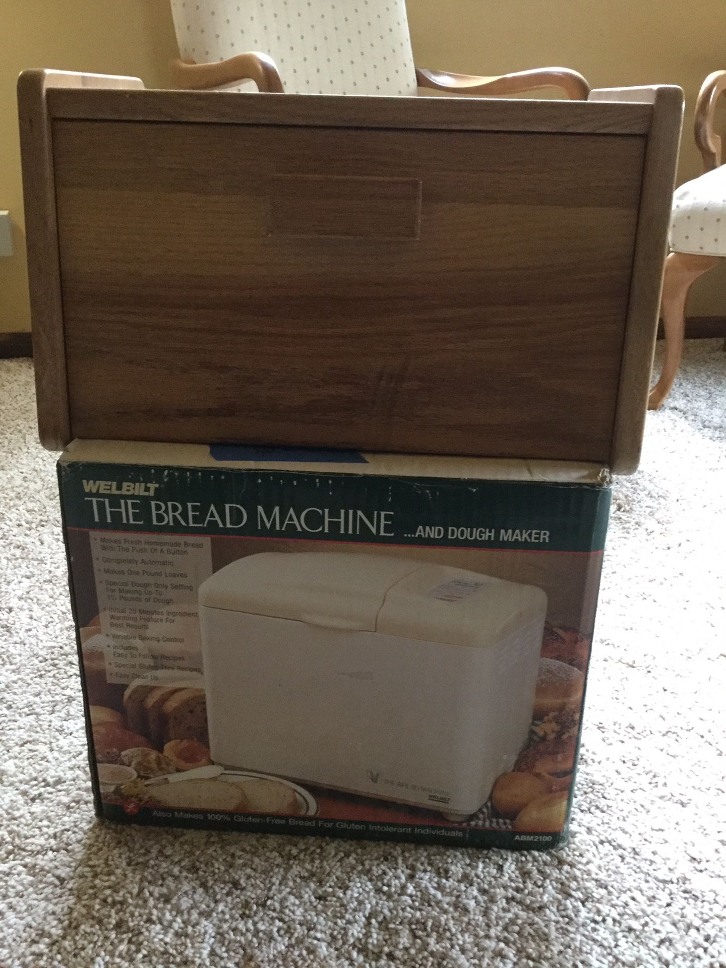 Bread maker and bread box sold together