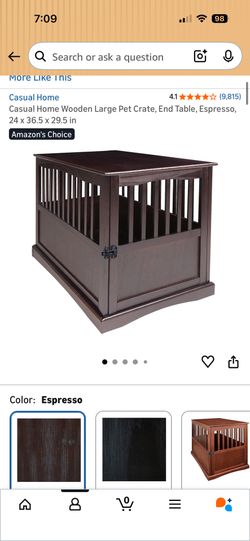 Furniture Style Dog Crate End Table – Espresso – Never Used