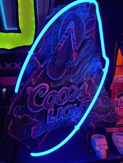 Coors light slate glass tube neon sign
