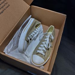 Glittery Gold Sneakers Size 6