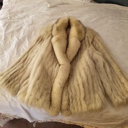 Blue Fox Fur Coat 