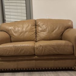 Luxury Italian Leather Sofa Set Camel Tan Brown
