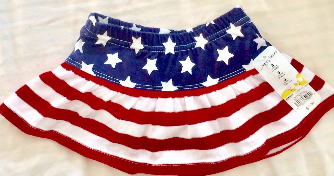 New with tag, American Flag skirt size 3 months